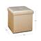 Simplify Metallic Faux Leather Folding Storage Ottoman Cube